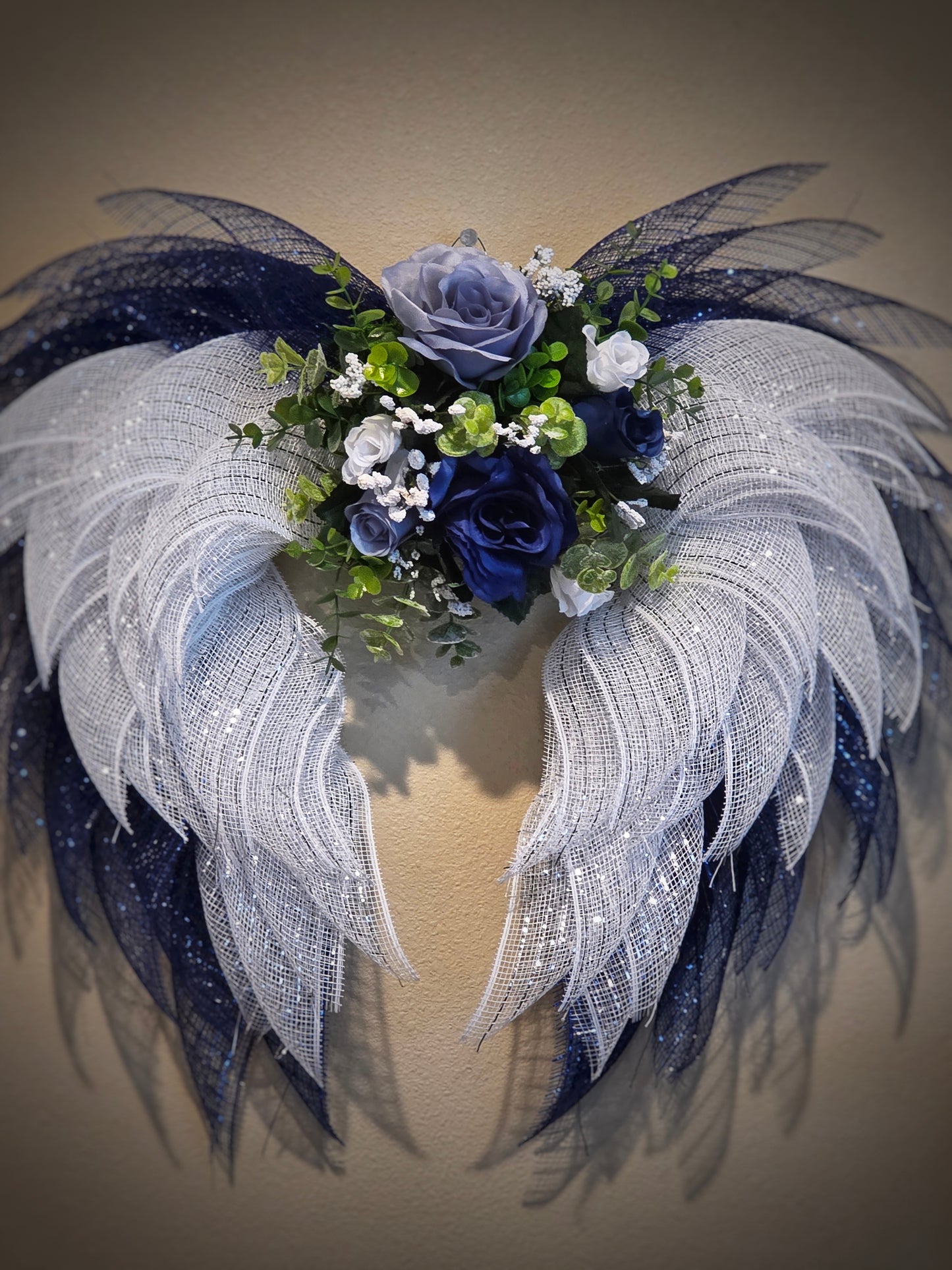 Outlined Angel Wings Navy