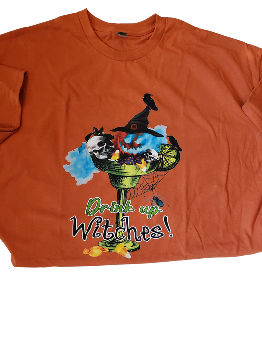 Drink up Witches DTF Tshirt Dark Orange