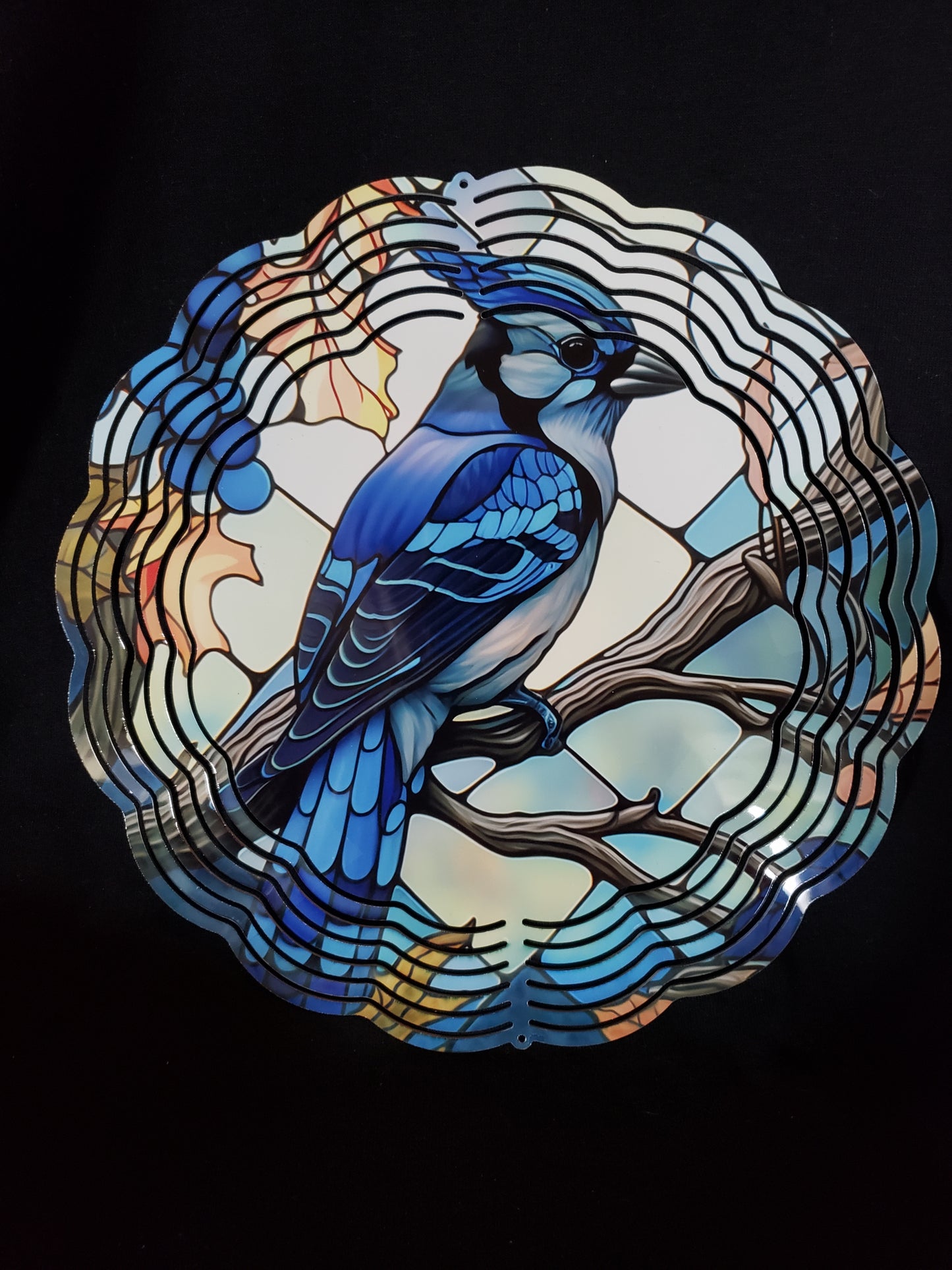 Wind spinner bluejay
