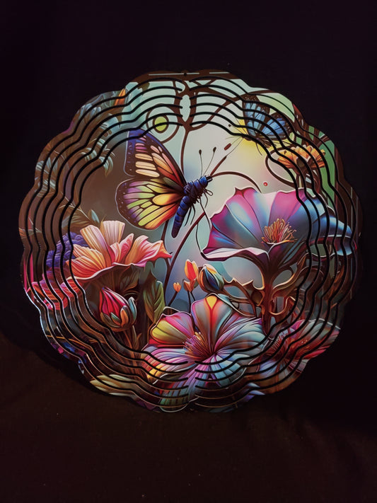 Wind spinner butterfly flower