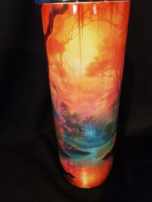 Tumbler 20oz Sunset flamingo