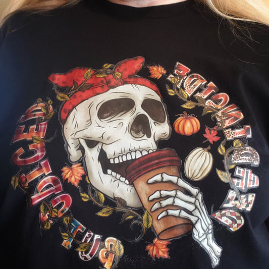 Dead inside but spiced DTF Tshirt Black