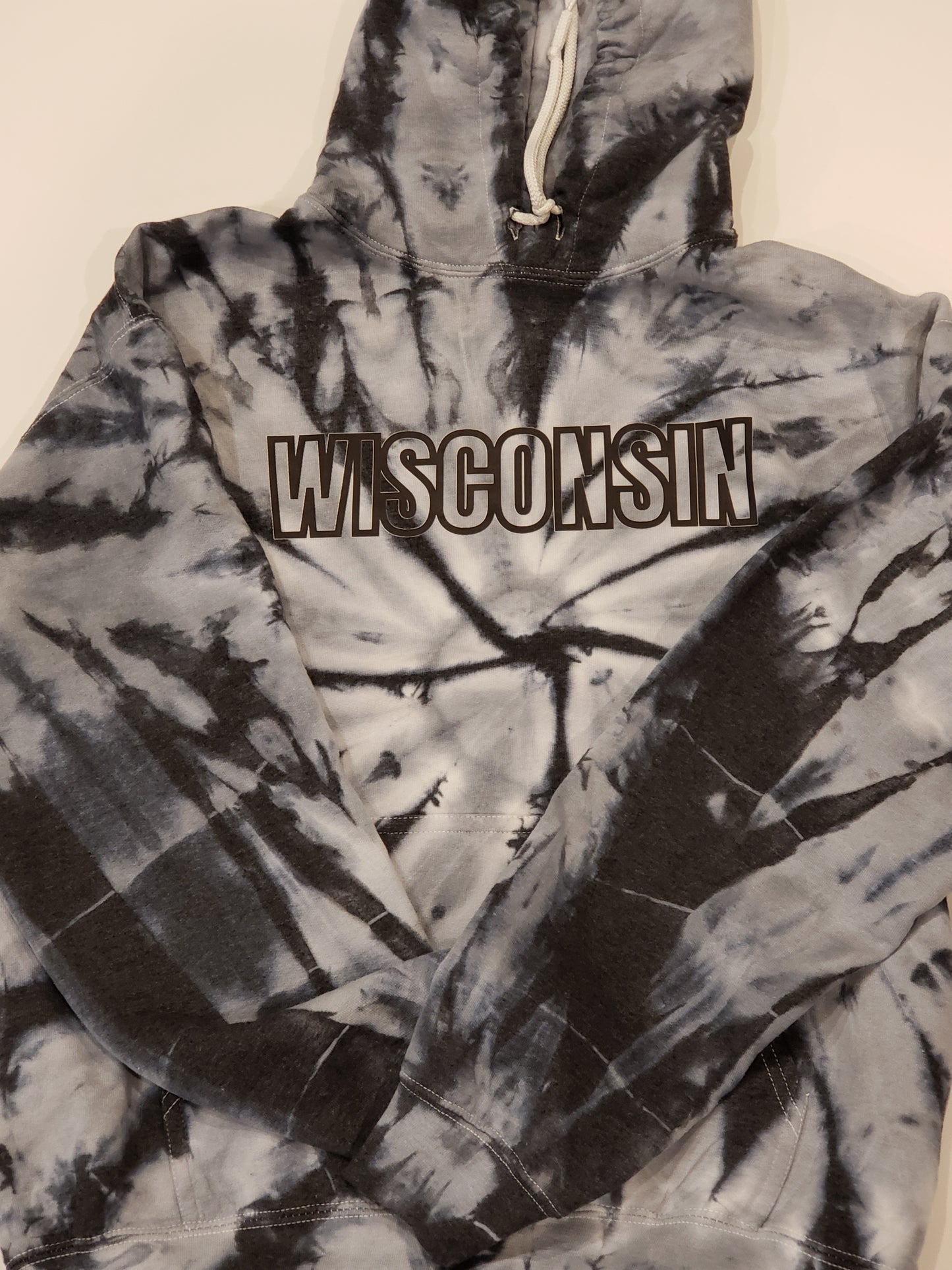 Hoodie Tye-dye Black Wisconsin