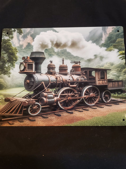 Metal Sign Steam Train