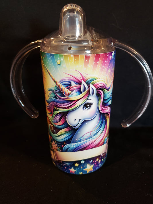 Sippy Cup 12oz tumbler with 2 lids and straw Unicorn
