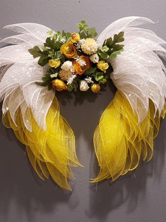 Angel wings Yellow and white