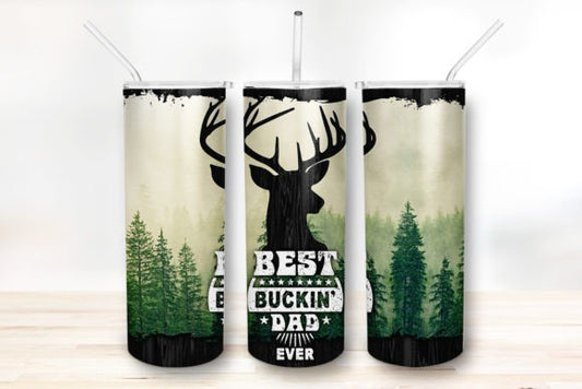 20oz Skinny Tumbler Best Bucking dad - Wear What Boutique