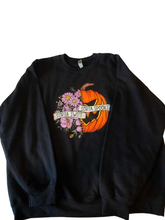 Sorta sweet sorta spooky crewneck sweatshirt