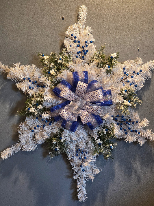 Blue & Silver bow snowflake