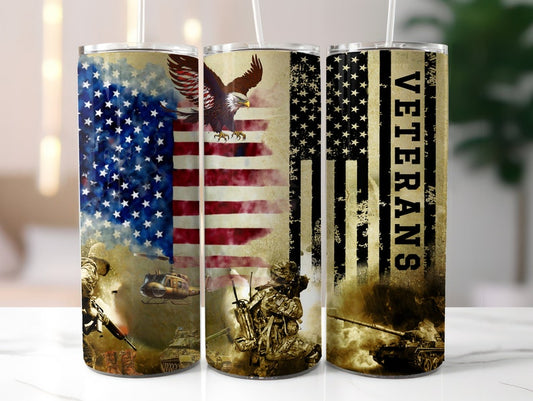 20oz Skinny Tumbler Veterans