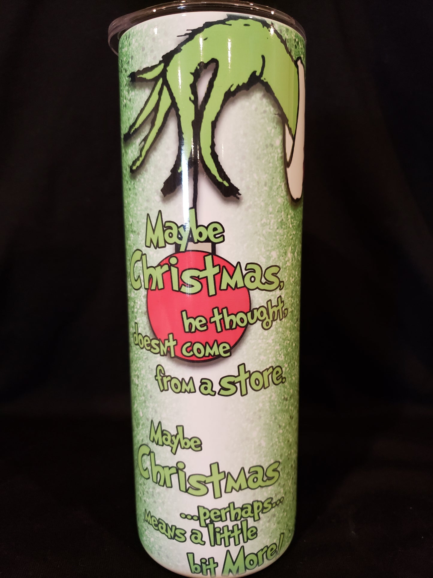 20oz Tumbler Green hand christmas