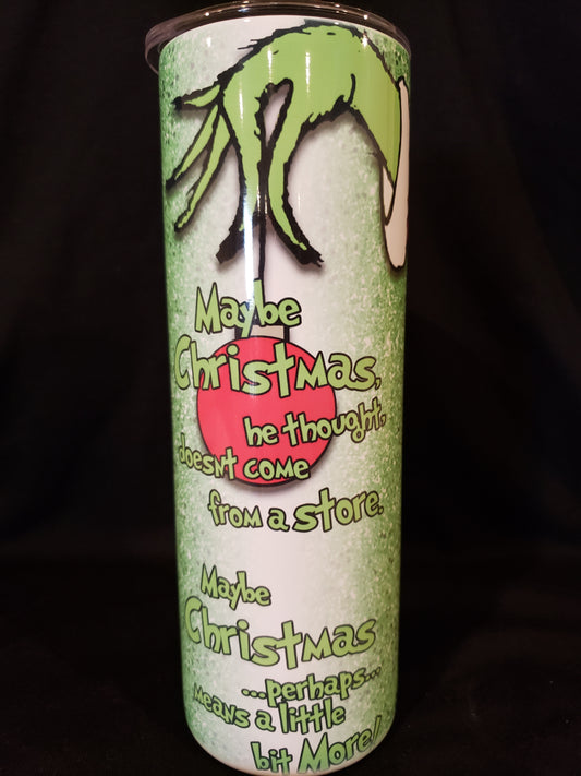 20oz Tumbler Green hand christmas
