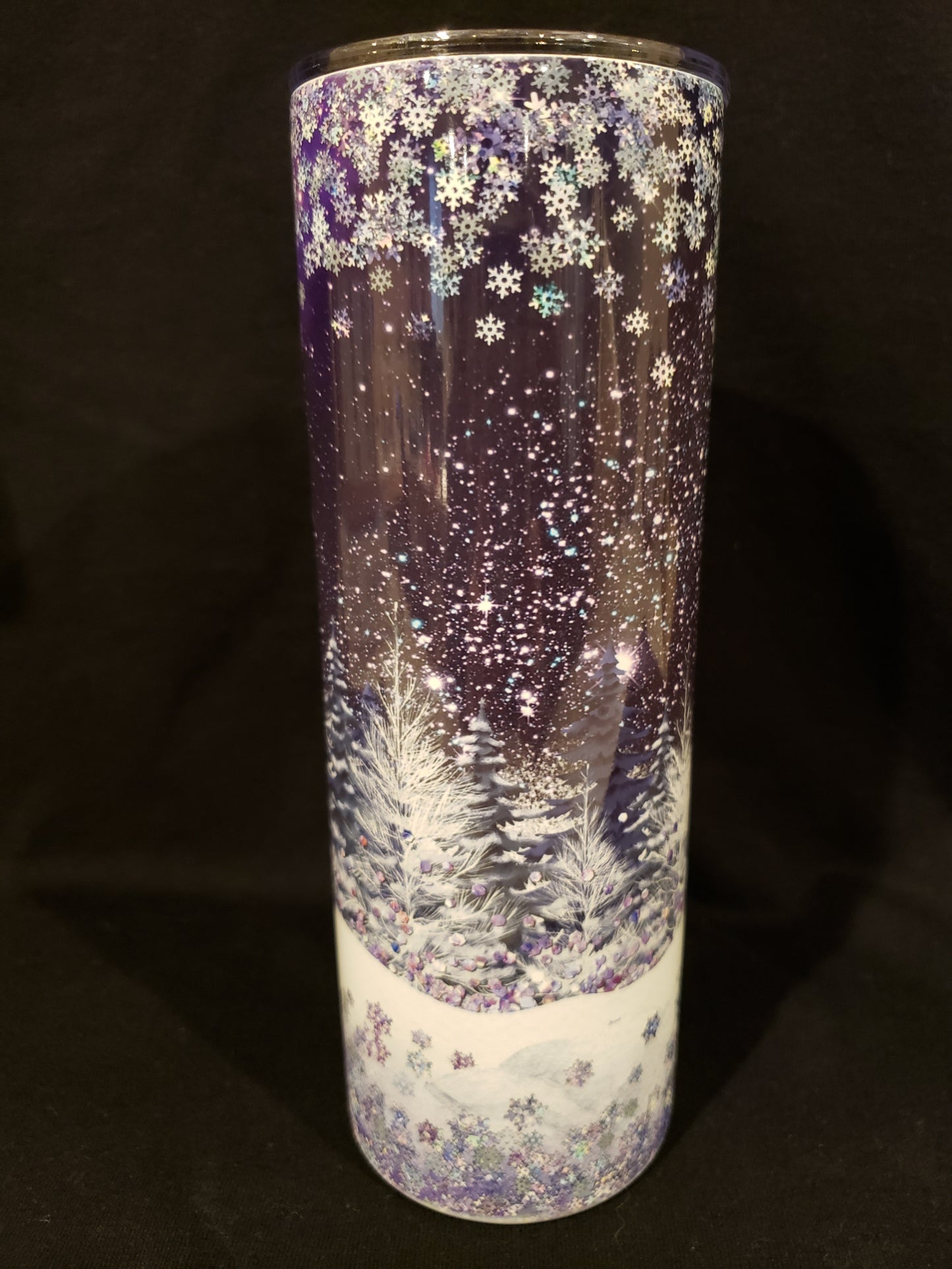 20oz Tumbler Purple winter scene