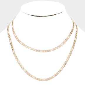 Brass Metal gold Chain Long Necklace