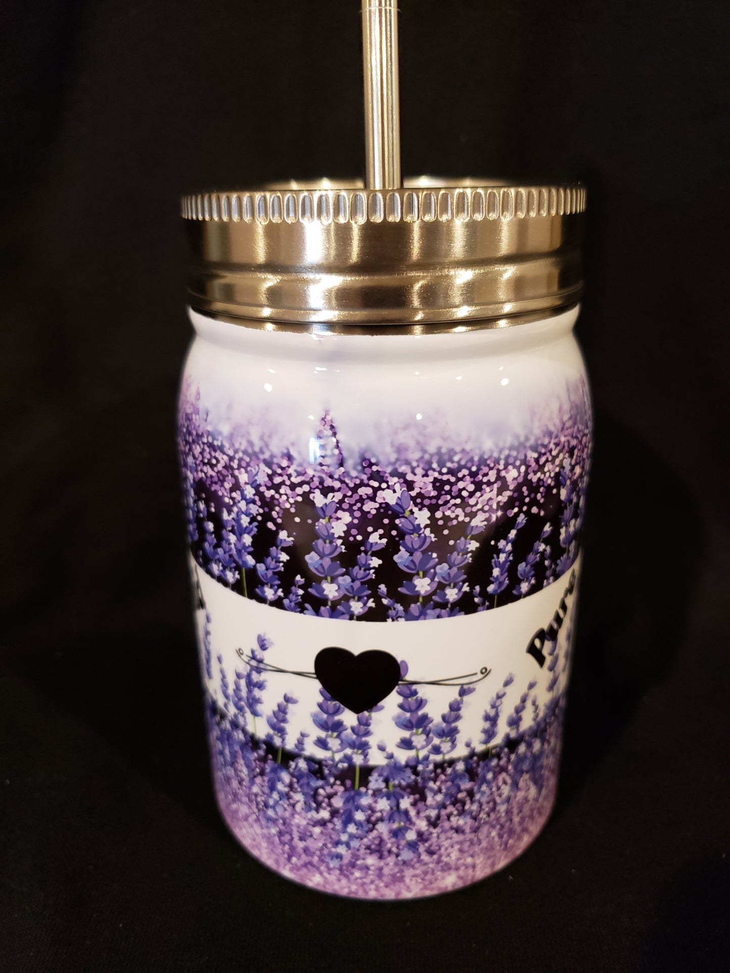 Mason Jar Tumbler Lavender Fields