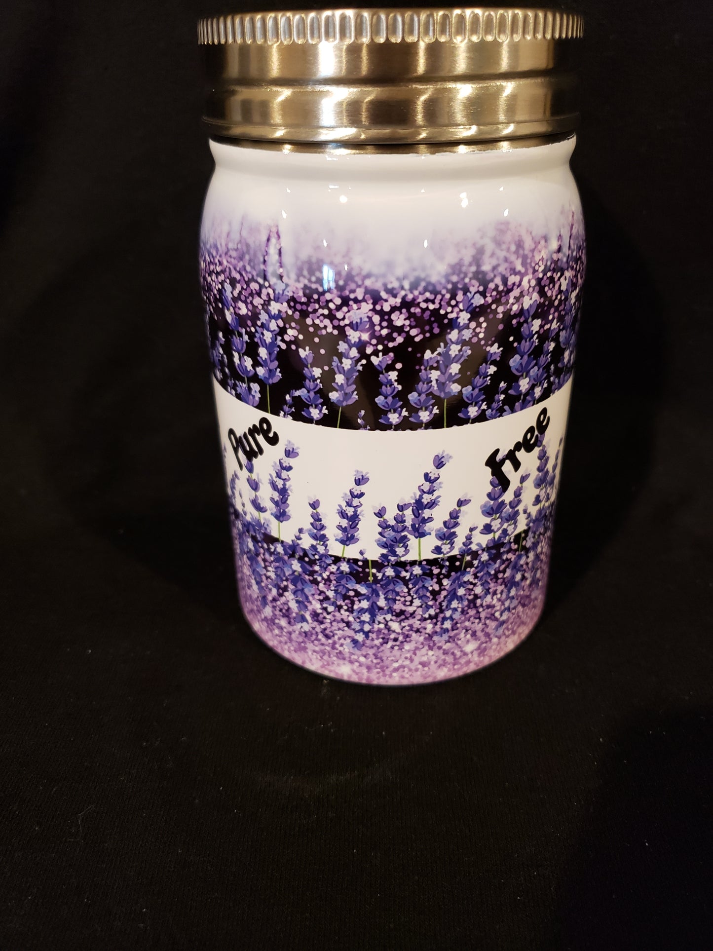 Mason Jar Tumbler Lavender Fields