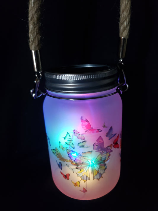 Solar mason jar Butterfly