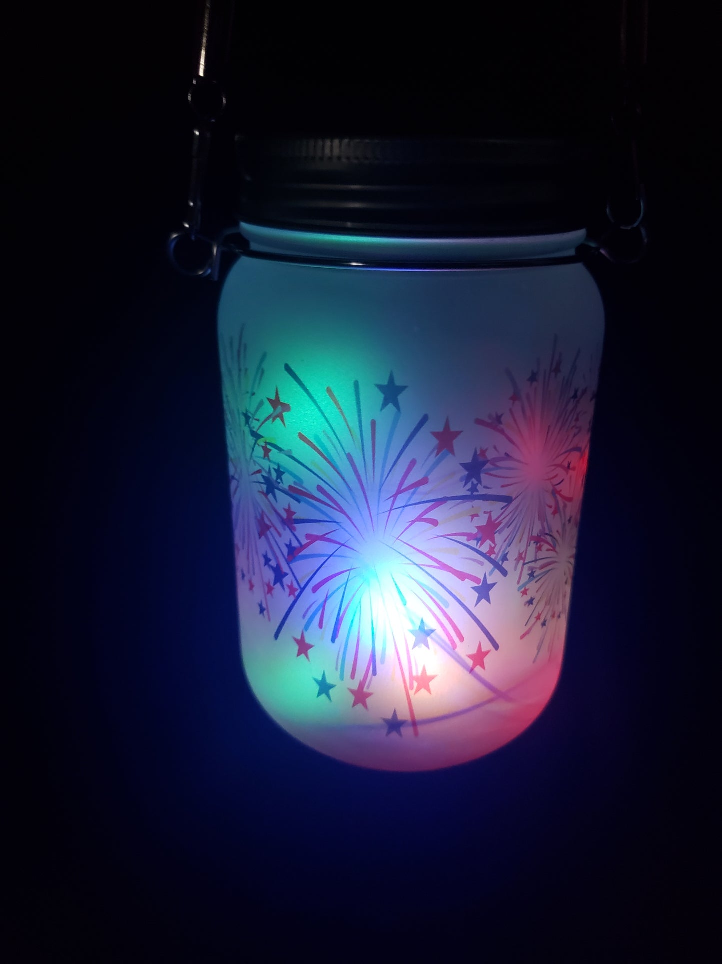 Solar Mason Jar Fireworks ombra Cherry