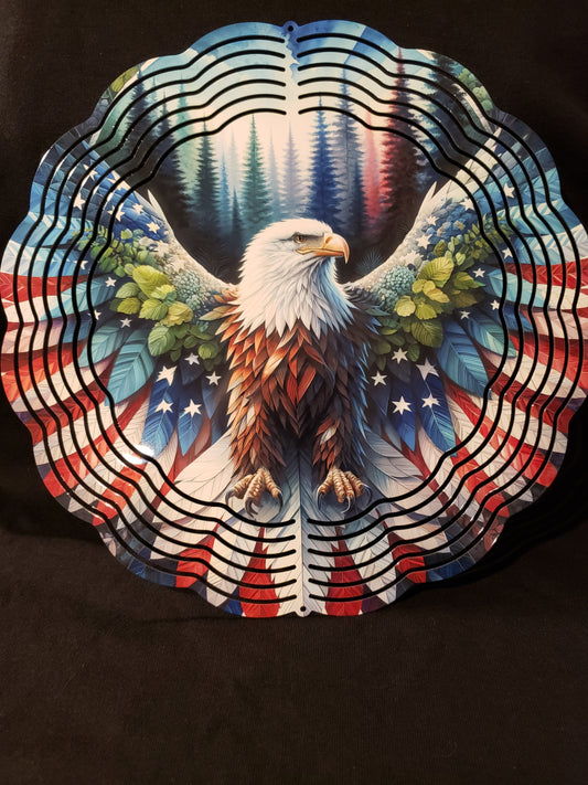 Wind spinner Eagle Red,White and Blue