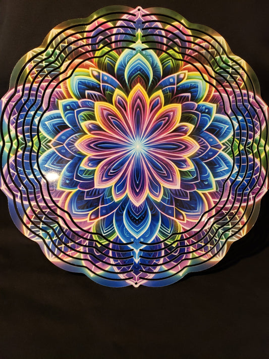 Wind spinner neon flower