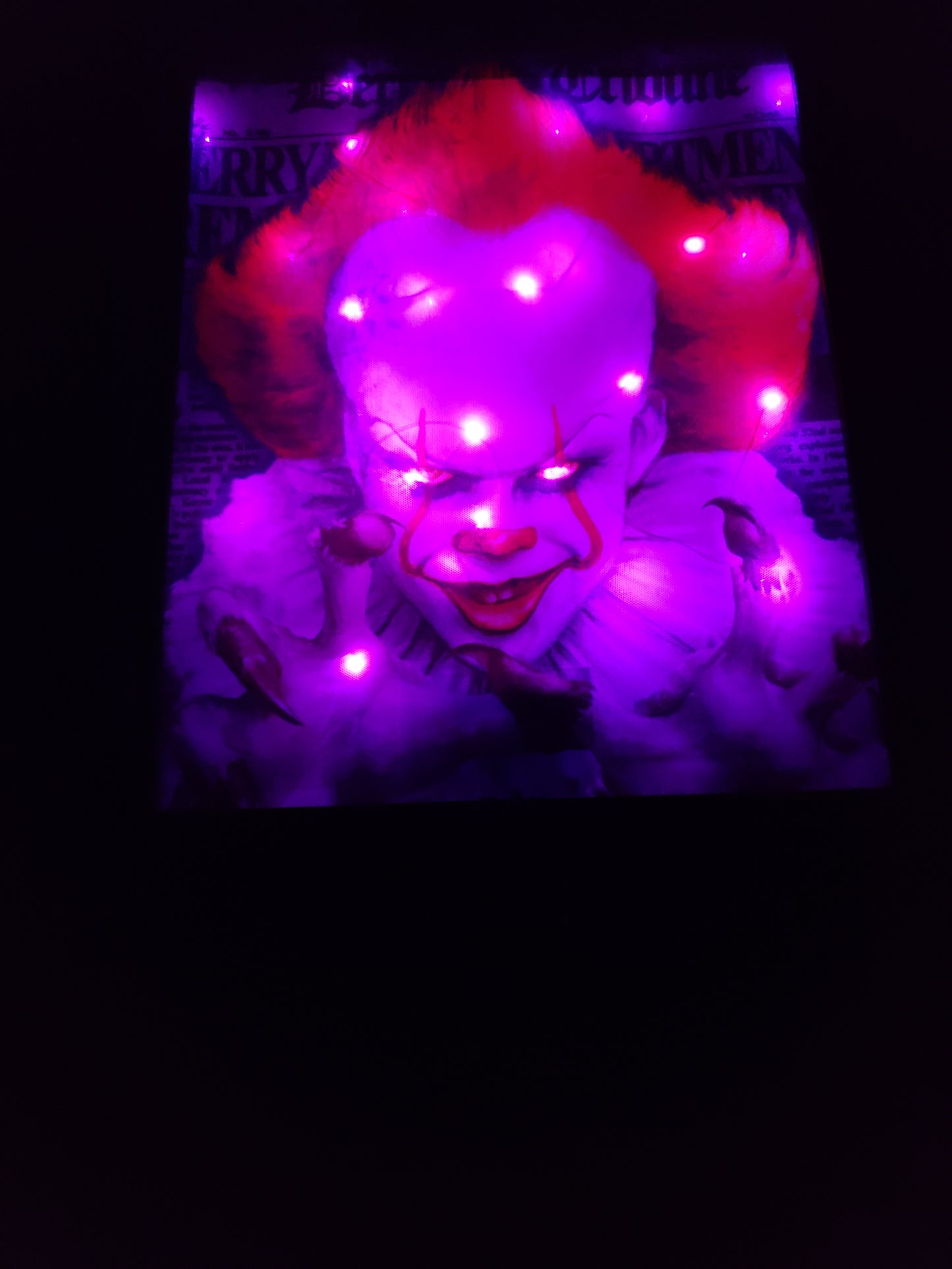 Shadow Box lighted up frame Clown