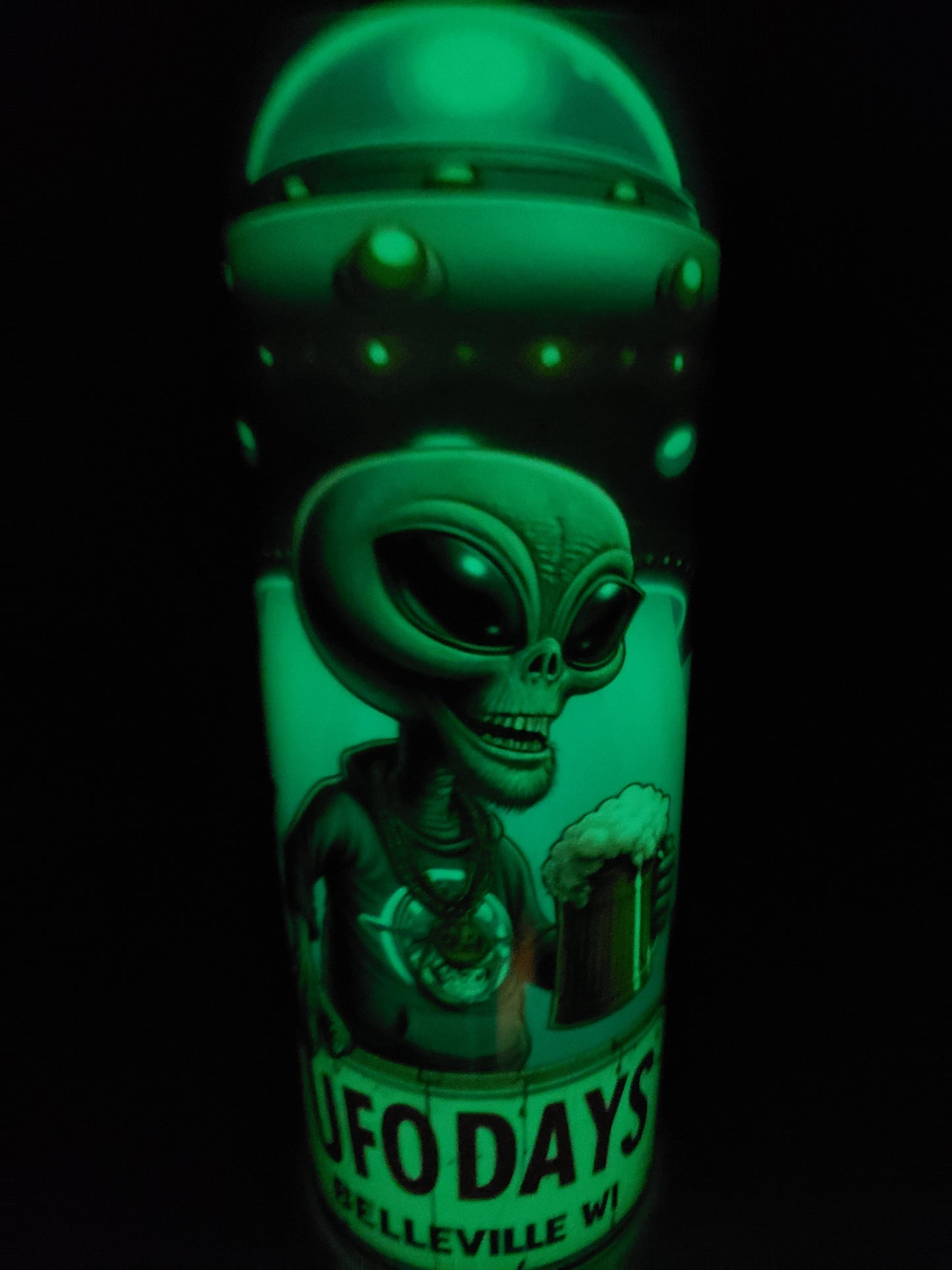 Glow in dark 20oz Skinny Tumbler UFO DAYS