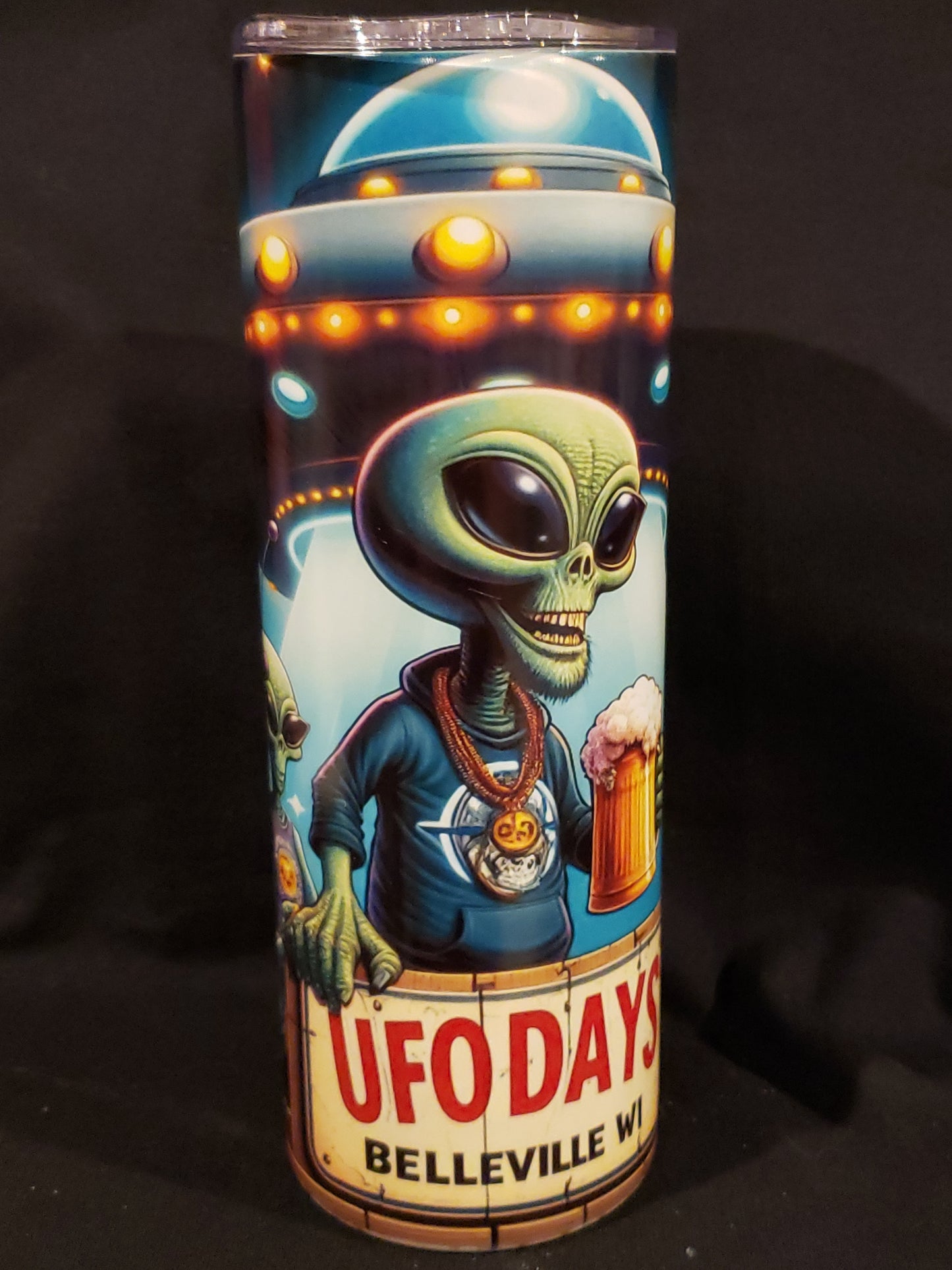 Glow in dark 20oz Skinny Tumbler UFO DAYS