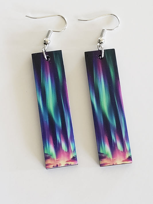 Bar northern lights earrings