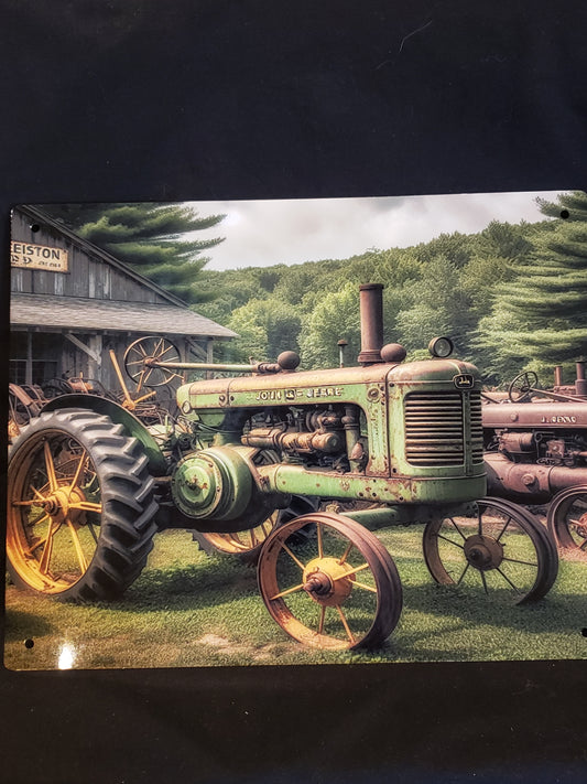 Metal Sign John Deere Tractor