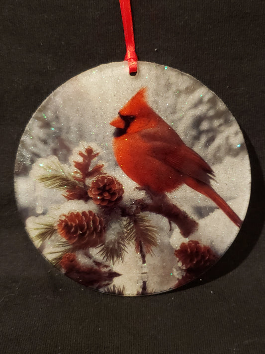 Christmas Ornament Cardinal On Branch