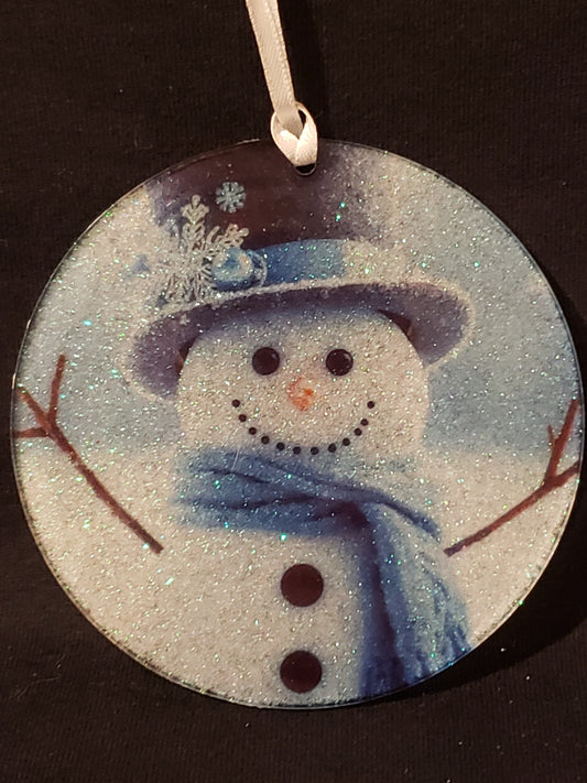 Christmas Ornament Blue Snowman