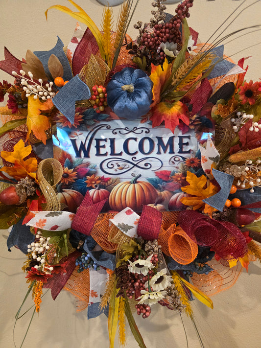 welcome fall wreath