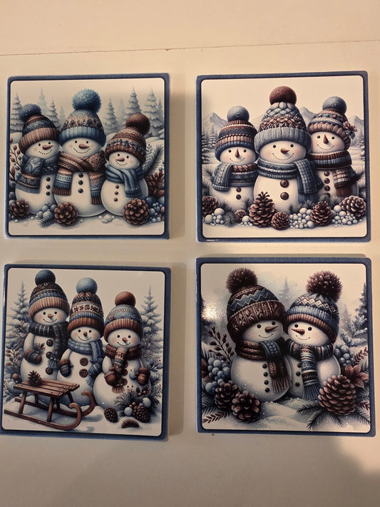 Snowmen ceramic Coasters