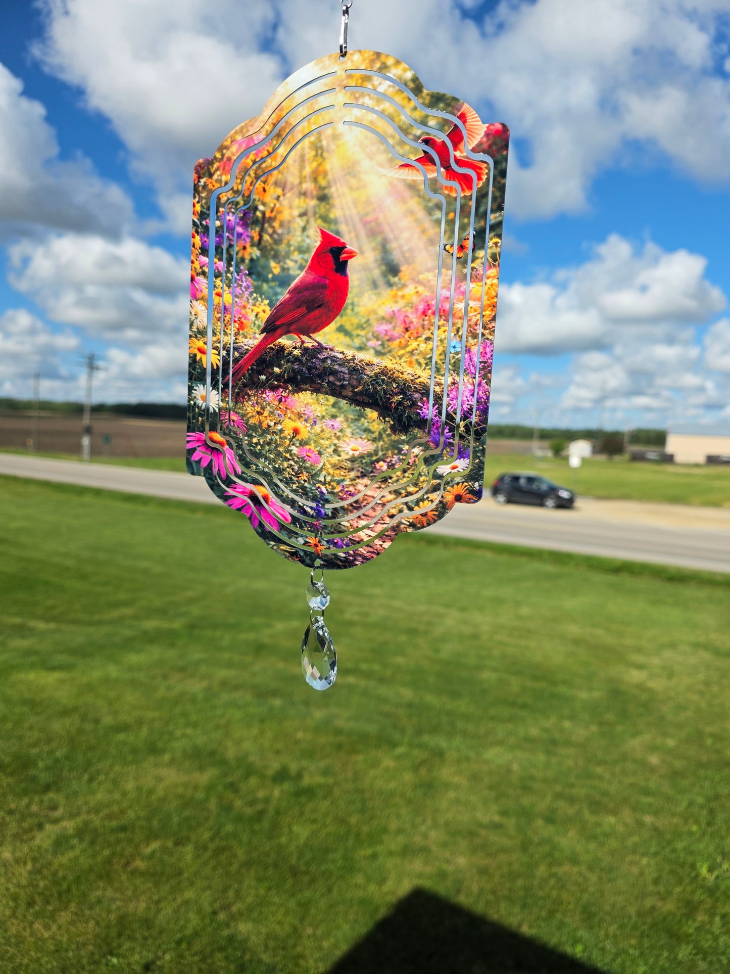 Wind spinner rectangle cardinal