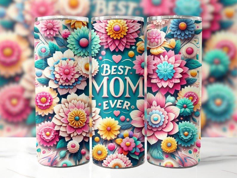 20oz Skinny Tumbler Best mom ever 1 - Wear What Boutique