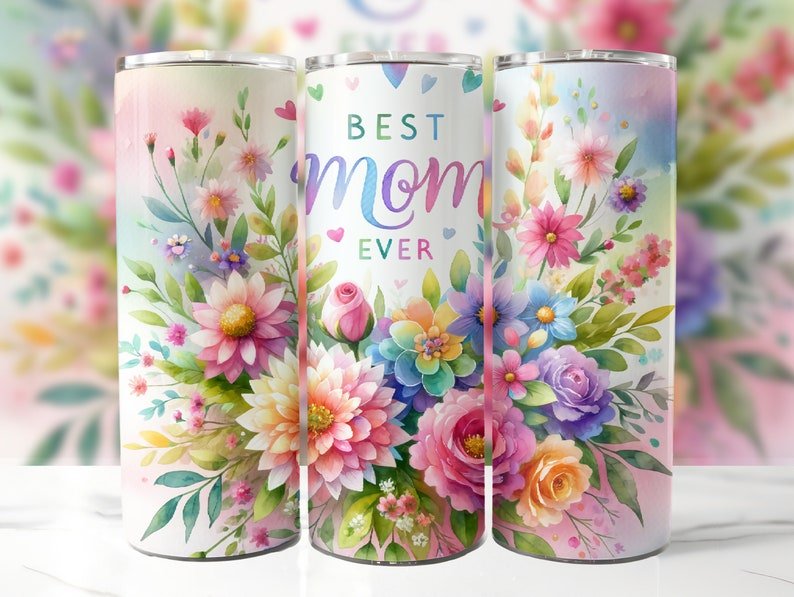 20oz Skinny Tumbler Best mom ever 2 - Wear What Boutique