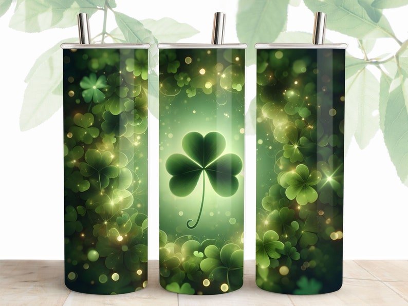 20oz Skinny Tumbler clover - Wear What Boutique