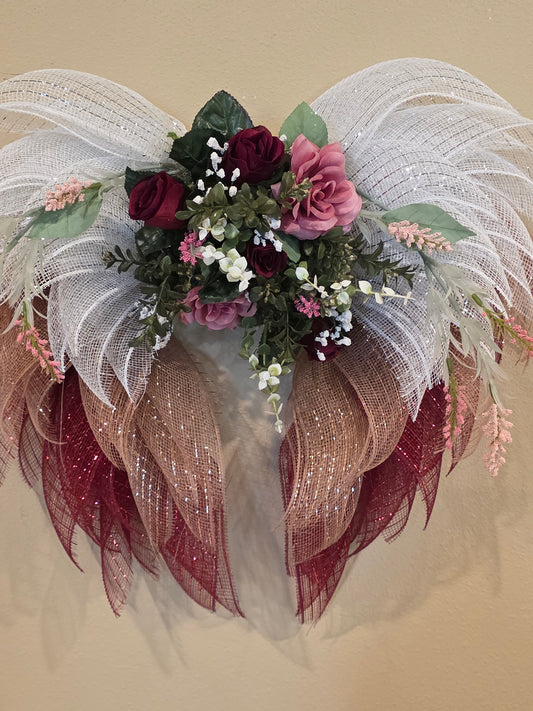 Angel Wings white, rose gold & burgundy