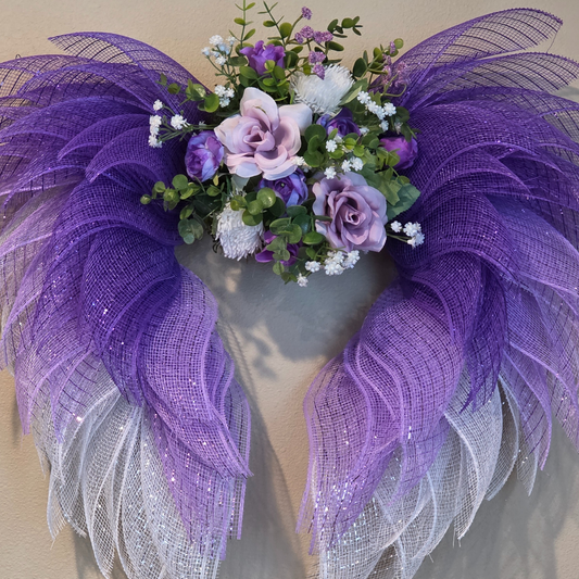 Angel Wings Dark and light purple with white on bottom