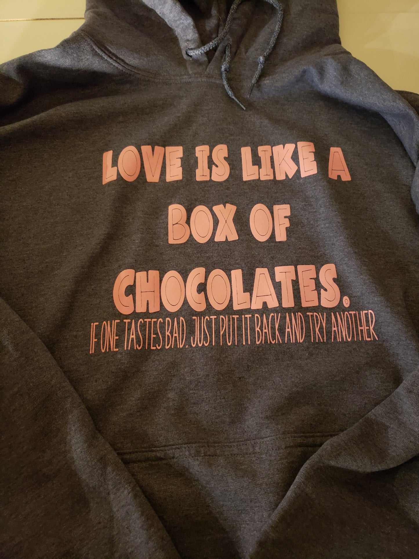 Screen Print Hoodie.. Dark Navy.. love is like